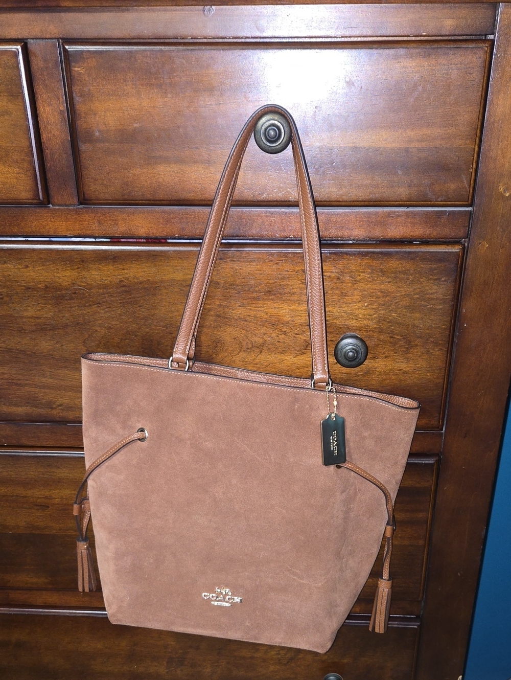 Coach Women’s Brown Suede Tote Bag